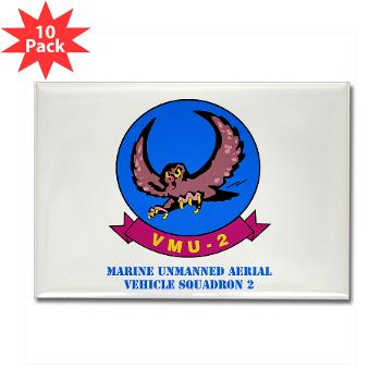 MUAVS2 - M01 - 01 - Marine Unmanned Aerial Vehicle Squadron 2 (VMU-2) with Text - Rectangle Magnet (10 pack) - Click Image to Close